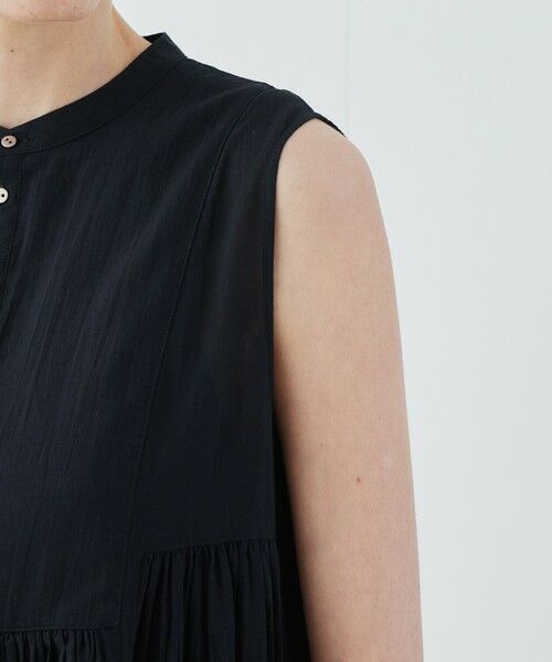 TOMORROWLAND / トゥモローランド ロング・マキシ丈ワンピース | インドコットン スタンドネックギャザーワンピース | 詳細5