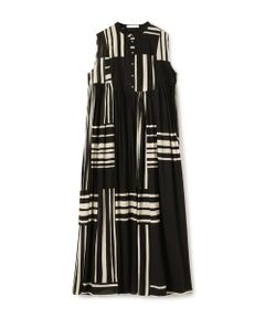 TOMORROWLAND / トゥモローランド ロング・マキシ丈ワンピース | ランドレイヤープリント スタンドネックギャザーワンピース