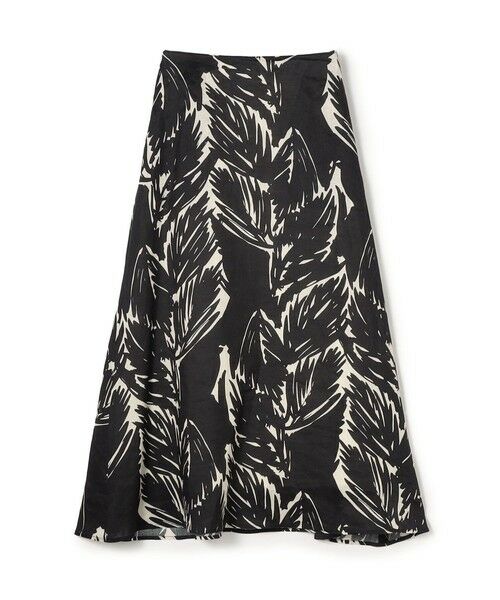 TOMORROWLAND/トゥモローランド WRITEWELL リーフパターンロングスカート 18 ブラック系 38