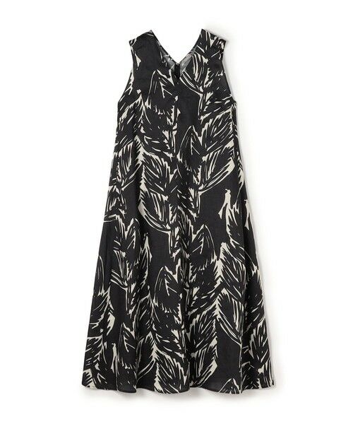 TOMORROWLAND / トゥモローランド ロング・マキシ丈ワンピース | WRITEWELL リーフパターンVネックドレス(18 ブラック系)