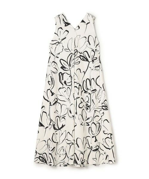 TOMORROWLAND / トゥモローランド ロング・マキシ丈ワンピース | WRITEWELL フラワーパターンノースリーブドレス(12 ホワイト系)