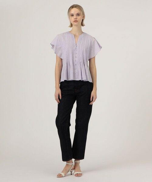トモローランドne quittez pas black 半袖ブラウス 別注】ne Quittez pas BLACK DOUBLE ORGANZA トップス