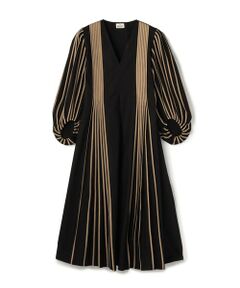 TOMORROWLAND / トゥモローランド ミニ丈・ひざ丈ワンピース | BODICE STUDIO V neck midi Vネックドレス