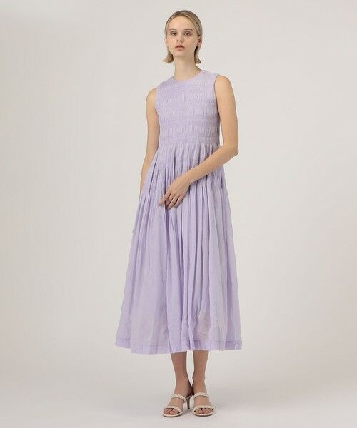 ne Quittez pas COTTON VOILE SHIRRING ドレス （ロング・マキシ