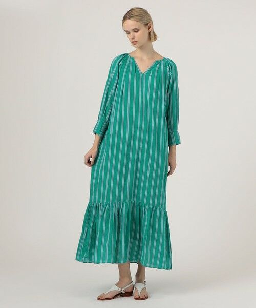 TOMORROWLAND / トゥモローランド ロング・マキシ丈ワンピース | ne Quittez pas STRIPE GATHER ドレス | 詳細1