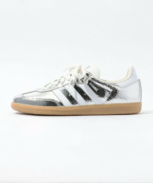 匿名配送　レディース　オーストラリア産アワビシェル　タングステンシルバー adidas Originals SAMBA OG シルバースニーカー （スニーカー