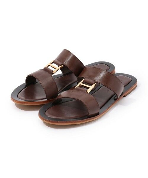 TOMORROWLAND/トゥモローランド TOMORROWLAND バックル フラットサンダル 49 ダークブラウン 37