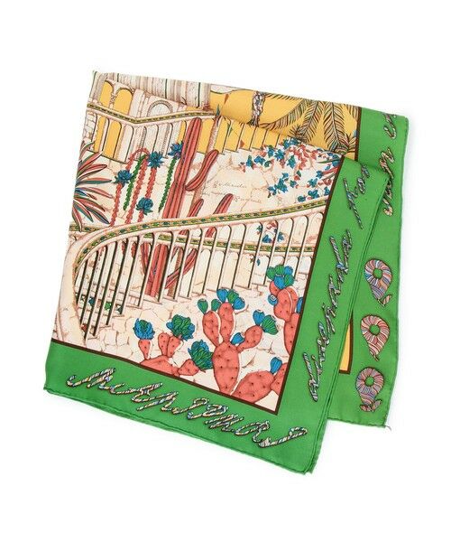 TOMORROWLAND / トゥモローランド バンダナ・スカーフ | manipuri PALACE シルクスカーフ(54 グリーン系)