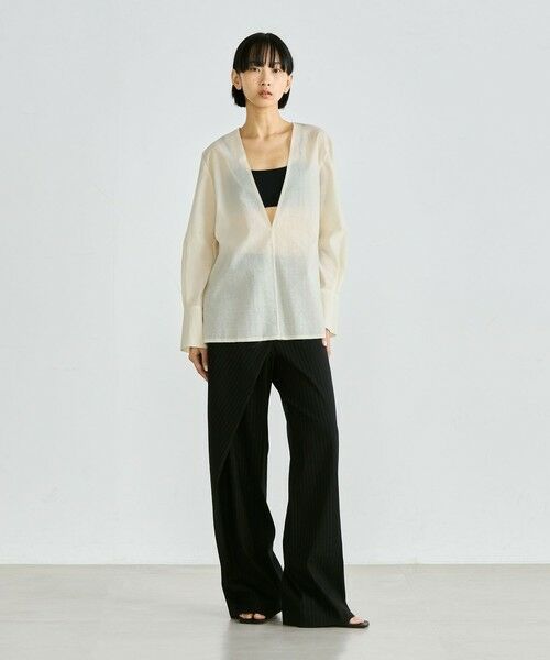TOMORROWLAND / トゥモローランド シャツ・ブラウス | シアーウール Vネックシャツ | 詳細2