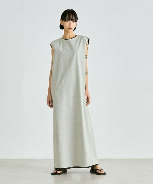 TOMORROWLAND / トゥモローランド ロング・マキシ丈ワンピース | シアーウール ノースリーブワンピース | 詳細1
