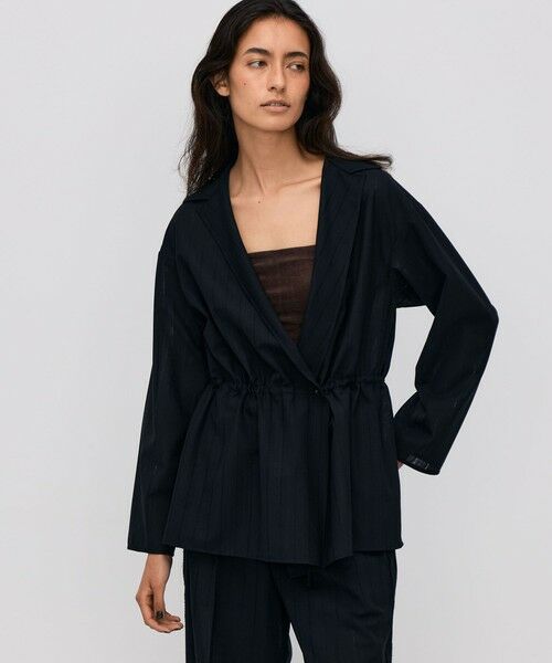 TOMORROWLAND / トゥモローランド シャツ・ブラウス | ウールシルク シャドーストライプオープンシャツ | 詳細10