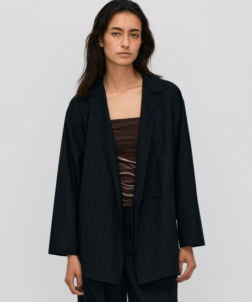 TOMORROWLAND / トゥモローランド シャツ・ブラウス | ウールシルク シャドーストライプオープンシャツ | 詳細2