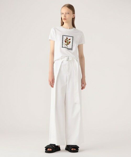 TOMORROWLAND / トゥモローランド Tシャツ | スビンコットン ビンテージフラワーエンブロイダリーTシャツ | 詳細1