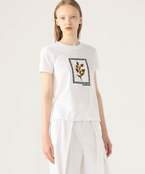 TOMORROWLAND / トゥモローランド Tシャツ | スビンコットン ビンテージフラワーエンブロイダリーTシャツ | 詳細2