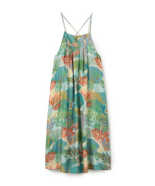 TOMORROWLAND/トゥモローランド CABaN シルクツイル LA GRAND FORESTプリントロングワンピース 54 グリーン系 F TOMORROWLAND/トゥモローランド CABaN シルクツイル LA GRAND FORESTプリントロングワンピース 54 グリーン系 F