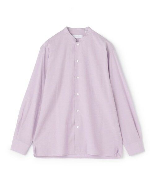 セール】 コットンシルク バンドカラー ロングスリーブシャツ