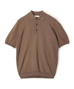 HIPANDA ベージュ ポロシャツ セーター ニットシャツ CHOYA URBAN STYLE ニット 鹿の子ニット 半袖