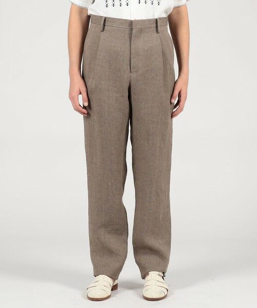 TOMORROWLAND / トゥモローランド スラックス・ドレスパンツ | リネン ヘリンボーン 1プリーツテーパードスラックス | 詳細2