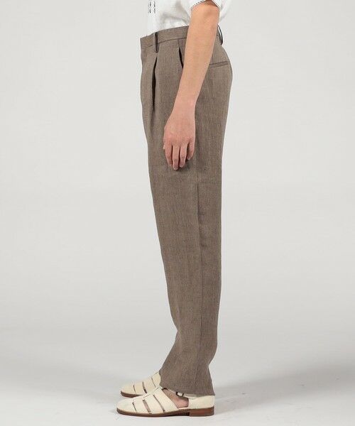 TOMORROWLAND / トゥモローランド スラックス・ドレスパンツ | リネン ヘリンボーン 1プリーツテーパードスラックス | 詳細3