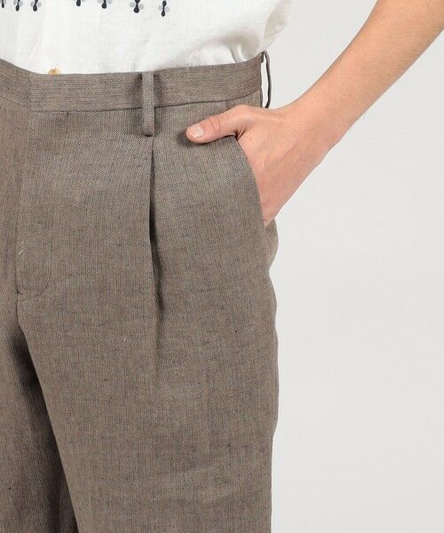 TOMORROWLAND / トゥモローランド スラックス・ドレスパンツ | リネン ヘリンボーン 1プリーツテーパードスラックス | 詳細7