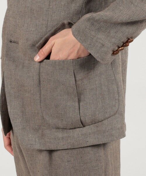TOMORROWLAND / トゥモローランド テーラードジャケット | リネン ヘリンボーン サファリジャケット | 詳細10