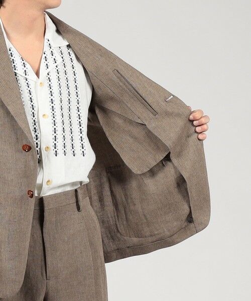 TOMORROWLAND / トゥモローランド テーラードジャケット | リネン ヘリンボーン サファリジャケット | 詳細5