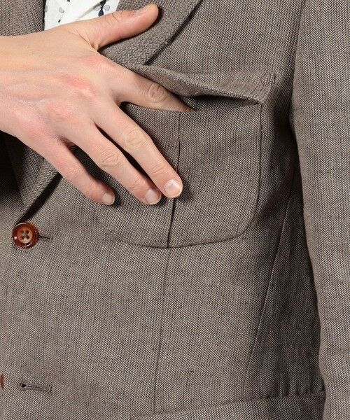 TOMORROWLAND / トゥモローランド テーラードジャケット | リネン ヘリンボーン サファリジャケット | 詳細9