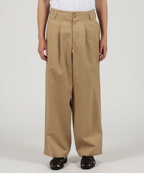 TOMORROWLAND / トゥモローランド チノ・ワークパンツ | リネンコットン 2プリーツ ワイドパンツ | 詳細2
