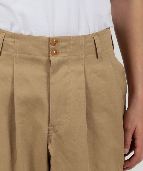 TOMORROWLAND / トゥモローランド チノ・ワークパンツ | リネンコットン 2プリーツ ワイドパンツ | 詳細5