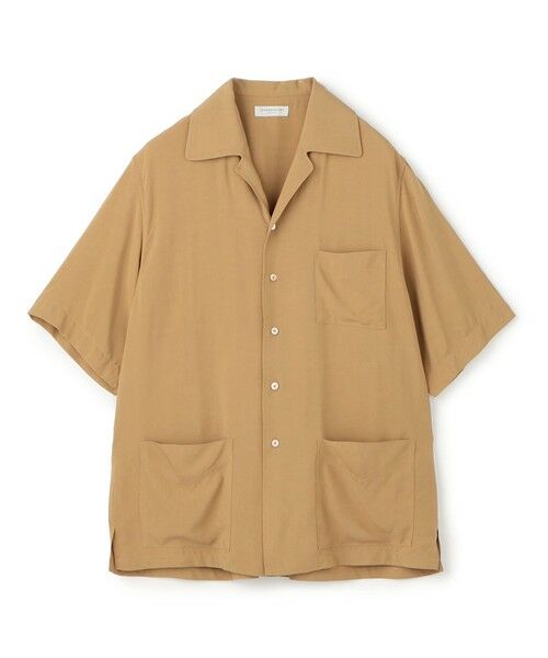 TOMORROWLAND / トゥモローランド シャツ・ブラウス | レーヨン 3ポケット ハーフスリーブシャツ(43 ベージュ)