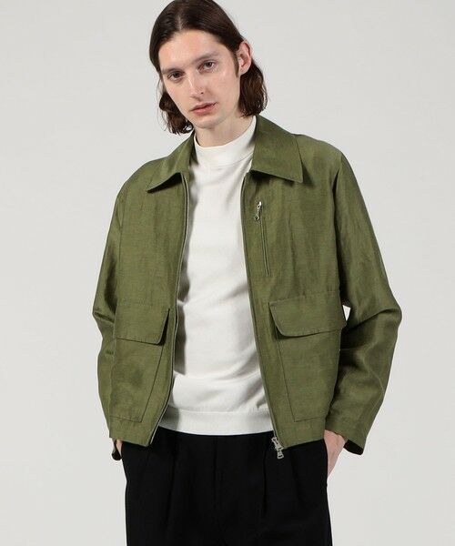 TOMORROWLAND / トゥモローランド ブルゾン | リネンキュプラ ジップアップブルゾン | 詳細1