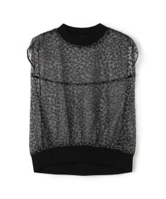 Ballsey ライトグレー プリーツシャツ LIEU ルゥ ／プリーツTシャツ（white x silvergray）｜Tops