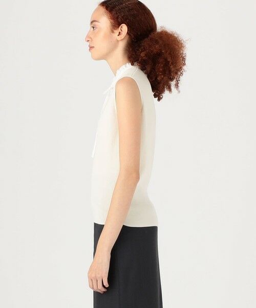 TOMORROWLAND / トゥモローランド ニット・セーター | マテリアルコンビ フリルカラーノースリーブプルオーバー | 詳細3