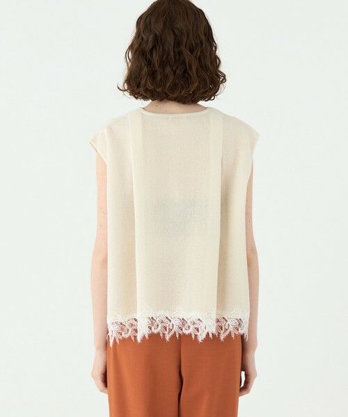 TOMORROWLAND / トゥモローランド ニット・セーター | レーステープコンビ タックプルオーバー | 詳細4