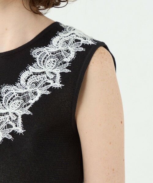 TOMORROWLAND / トゥモローランド ニット・セーター | レーステープコンビ ノースリーブプルオーバー | 詳細6