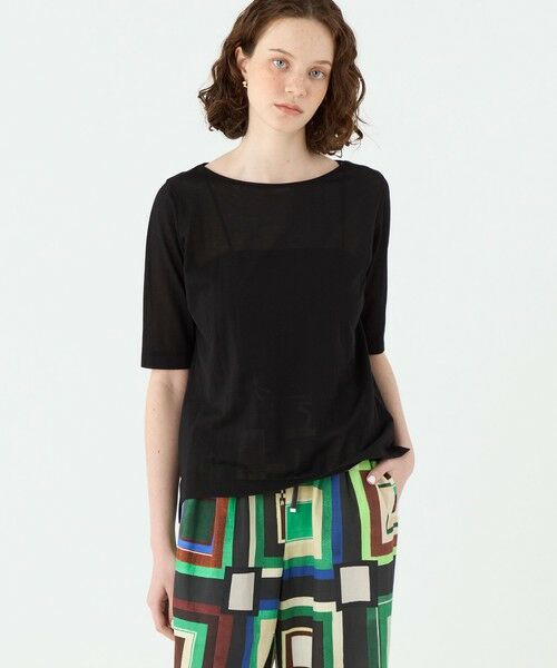 TOMORROWLAND / トゥモローランド Tシャツ | シアーコンパクトジャージー ボートネックプルオーバー | 詳細2