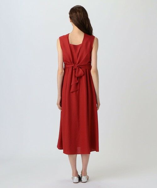 TOMORROWLAND / トゥモローランド ミニ丈・ひざ丈ワンピース | ライトクリアスラブ バックリボンワンピース | 詳細3