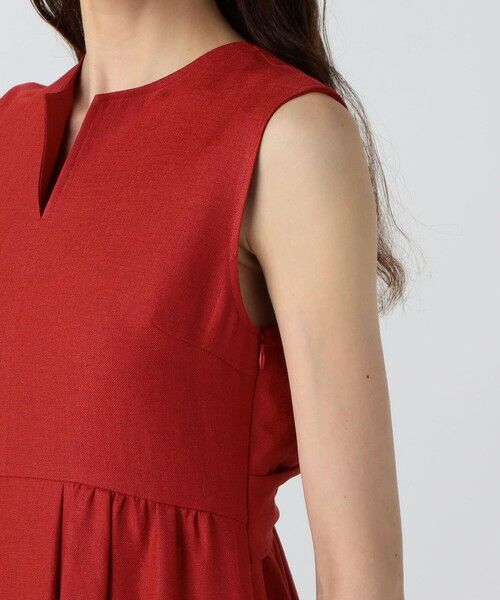 TOMORROWLAND / トゥモローランド ミニ丈・ひざ丈ワンピース | ライトクリアスラブ バックリボンワンピース | 詳細6