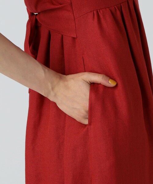 TOMORROWLAND / トゥモローランド ミニ丈・ひざ丈ワンピース | ライトクリアスラブ バックリボンワンピース | 詳細8