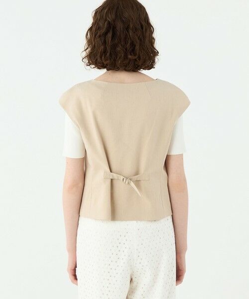 TOMORROWLAND / トゥモローランド ベスト | トリアセテートリネンストレッチ キャップスリーブジレ | 詳細4