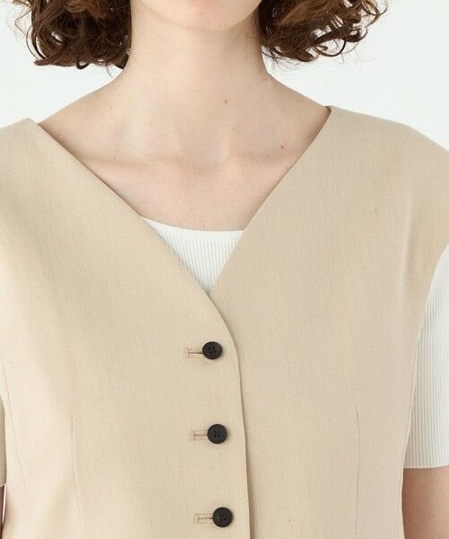 TOMORROWLAND / トゥモローランド ベスト | トリアセテートリネンストレッチ キャップスリーブジレ | 詳細6