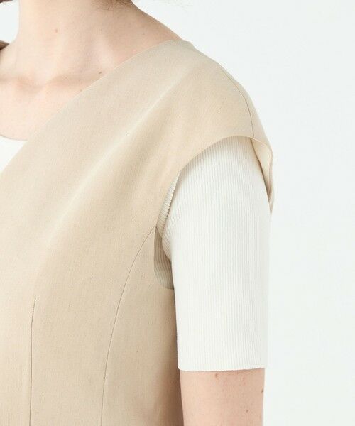 TOMORROWLAND / トゥモローランド ベスト | トリアセテートリネンストレッチ キャップスリーブジレ | 詳細7