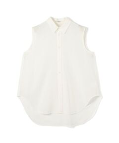 TOMORROWLAND / トゥモローランド シャツ・ブラウス | ドビーストライプ ノースリーブレギュラーカラーシャツ