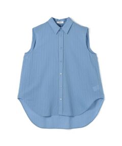 TOMORROWLAND / トゥモローランド シャツ・ブラウス | ドビーストライプ ノースリーブレギュラーカラーシャツ