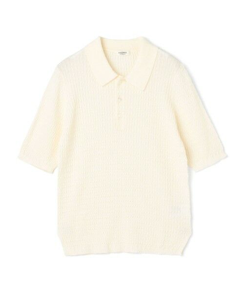 TOMORROWLAND/トゥモローランド コットンナイロンケーブル ポロプルオーバー 11 ホワイト S(9号)