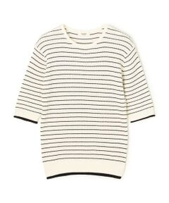 TOMORROWLAND / トゥモローランド ニット・セーター | コットンナイロンケーブル ハーフスリーブプルオーバー