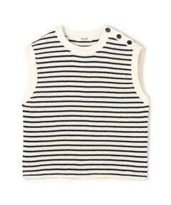 TOMORROWLAND / トゥモローランド ニット・セーター | マリンボーダー ノースリーブプルオーバー