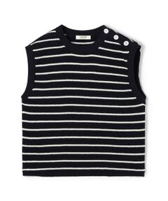 TOMORROWLAND / トゥモローランド ニット・セーター | マリンボーダー ノースリーブプルオーバー