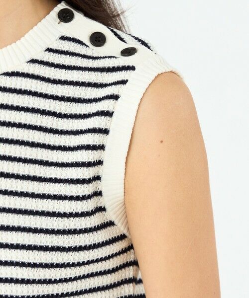 TOMORROWLAND / トゥモローランド ニット・セーター | マリンボーダー ノースリーブプルオーバー | 詳細6