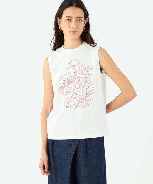 TOMORROWLAND / トゥモローランド タンクトップ | ボタニカルエンブロイダリー ノースリーブプルオーバー | 詳細2